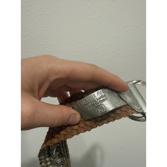 Vintage Etienne Aigner Genuine Leather Belt Double Buckle M - Picture 4 of 7